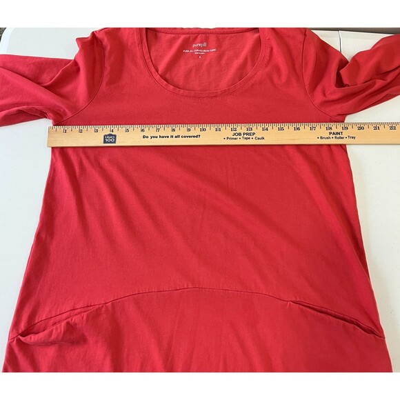J Jill Pure Jill Women's Curved Seam Tunic Top Salmon Pink Size S *READ* - Picture 8 of 11